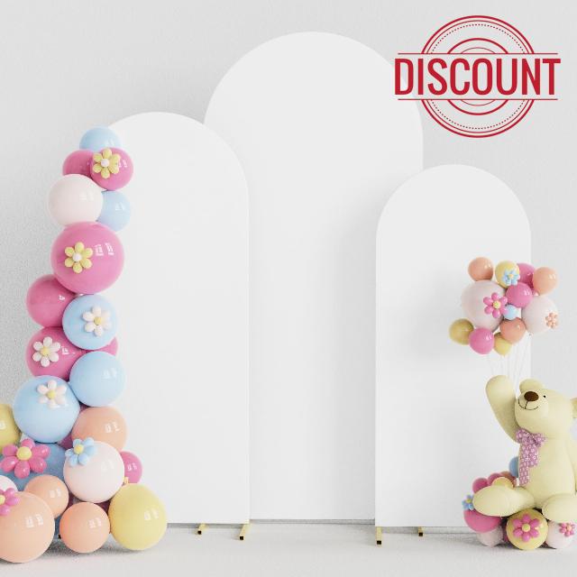 Putros Wedding Arch Cover Set of 3 White Spandex Fitted Arch Cover for Round Top Chiara Backdrop Stand Covers for Wedding Birthday Party Decoration 4FT