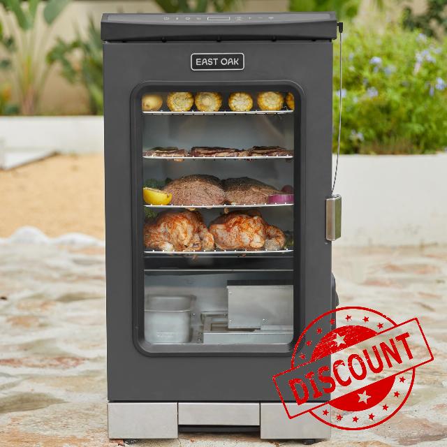 EAST OAK 30" Digital Electric Smoker with Glass Door and Extra Long Constant Smoking