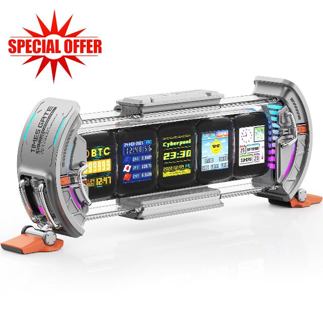 Divoom Times Gate - Cyberpunk Gaming Setup Digital Clock with Smart APP Control