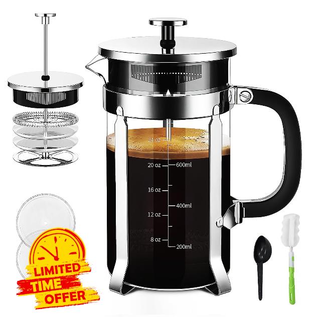 YMMIND French Press Coffee Maker 304 Stainless Steel Coffee Press
