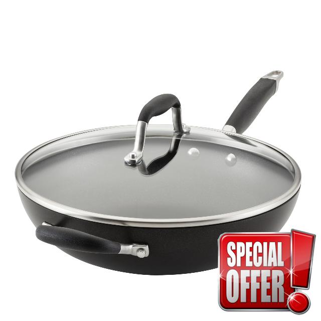 Anolon Advanced Home Hard Anodized Nonstick Deep Frying Pan/Skillet with Lid