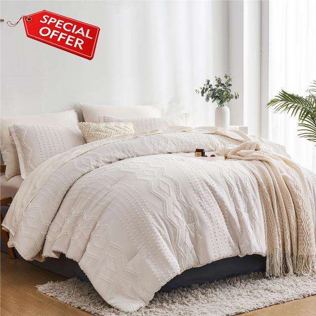 sponwilar Queen Comforter Set 7 Pieces Boho Bed in a Bag