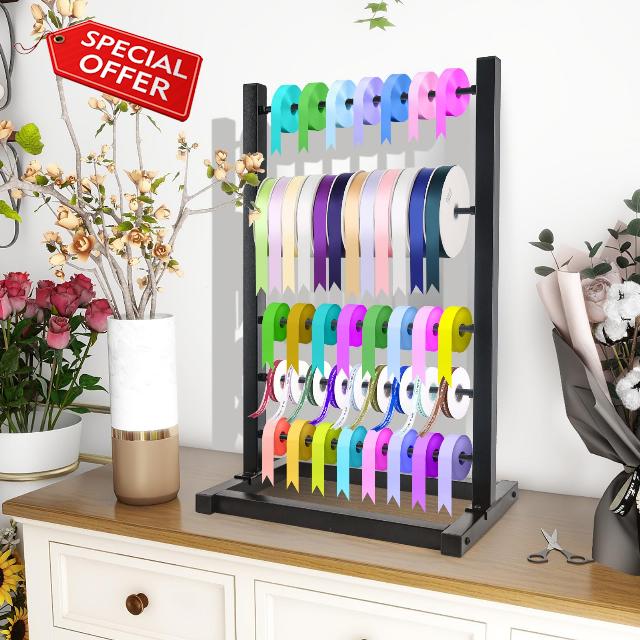 Metal 4 Tier Ribbon Holder Organizer Large Capacity