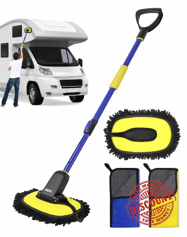 SEG Direct Car Wash Brush Mop Kit Extendable with Long Handle