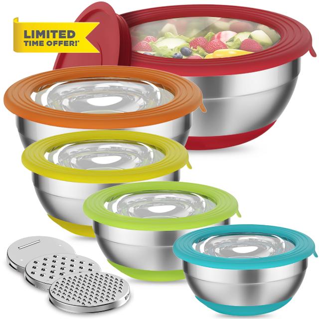 Humiwing Mixing Bowls with Lids Set