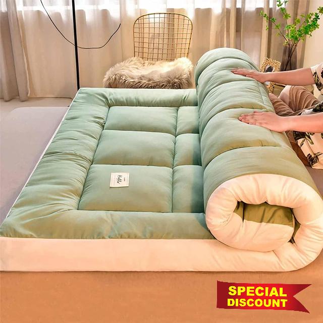 RPEMQJF Floor Futon Mattress Floor Mat Portable Camping Mattress Kids 2 Inches Extra Thick Japanese Sleeping Pad Foldable Roll Up Floor Couch Bed Mattress