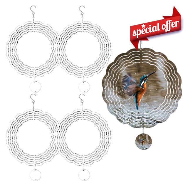 4 Pcs 8 Inch Sublimation Wind Spinner Blanks