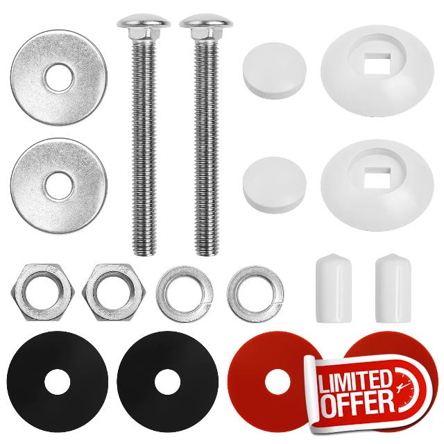 NOVINO DB-TB-M White Diving Board Mounting Kit Replacement for Inter-Fab Two Hole Residential Diving Boards with Bolts/Washers/Nuts etc