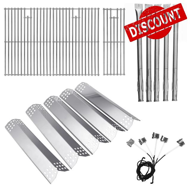 SafBbcue Grill Parts Kit Replacement for Nexgrill 720-0882 720-0882A 720-0882AE 5 Burner Grills 720-0882 Cooking Grates Heat Plates Flame Tamer Burner Tubes