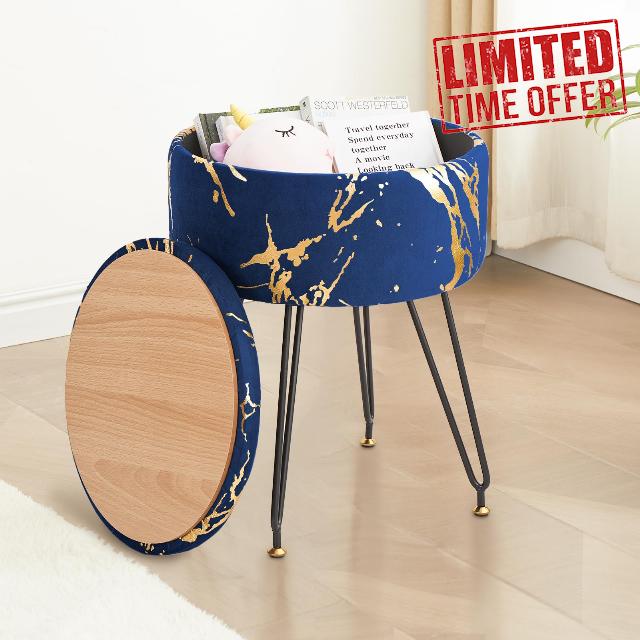 ALeesing Velvet Vanity Stool