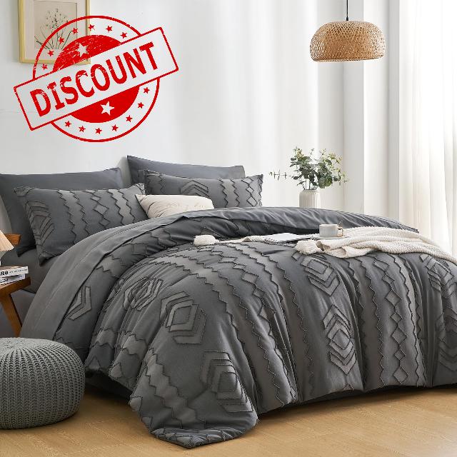 OARAGE Dark Grey Queen Comforter Set