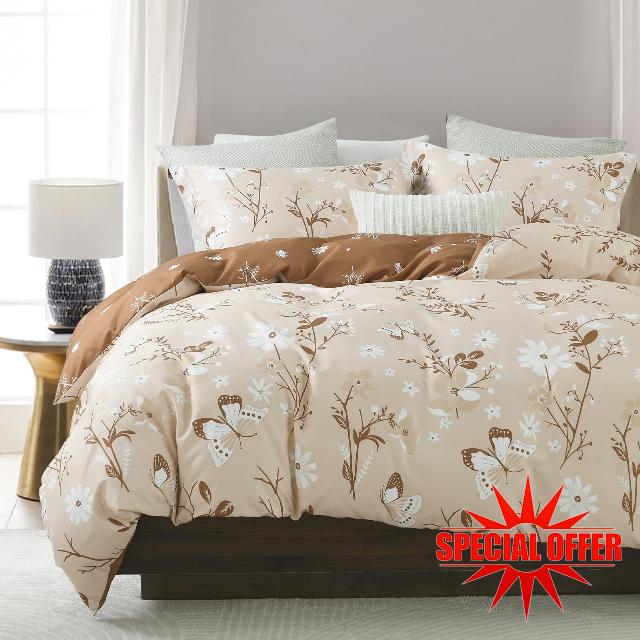 Butterfly Duvet Cover King Size - Cotton Reversible Comforter Cover Botanical Bedding Set 3PCS with Zipper Closure 8 Corner Ties