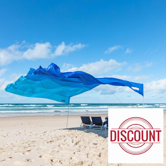 Sail Shade - Wind Powered Beach Shade | Massive 13'4" x 9'2" Shade Area - Portable Sun Shade