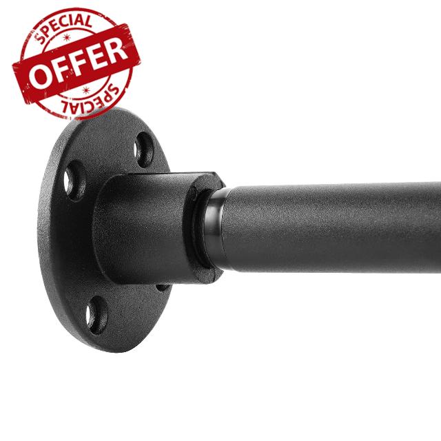 GKK 2set Premium Heavy Duty Adjustable Closet Rod Curtain Rod with Socket Set