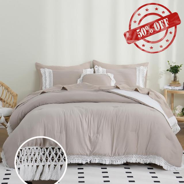 Boho Comforter Sets Full Size Bed in A Bag 8 Pieces