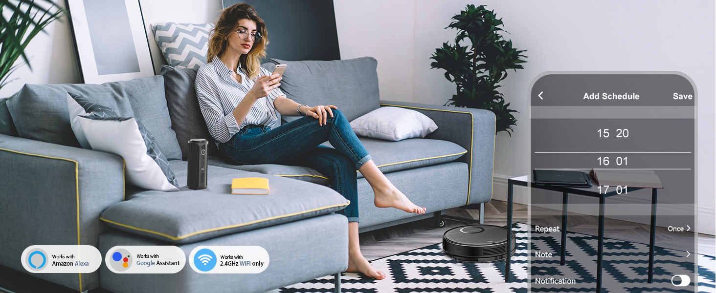 T7S robot vacuum cleaner compatible with APP