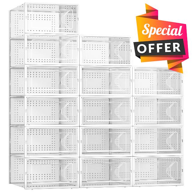 Kuject 15 Pack Shoe Storage Boxes
