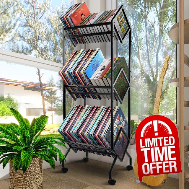Fumingpal Vinyl Record Storage Rack (3-Layer Shelf)
