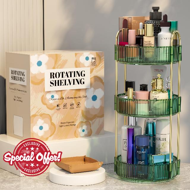TCHCWYS Rotating Makeup Organizer for Vanity,Large Capacity Skincare Organizer