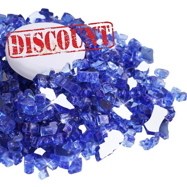 Lechloris 20Ib Fire Glass for Fire Pit - 1/2 inch High Luster Reflective Tempered Glass Rocks for Propane Fireplace