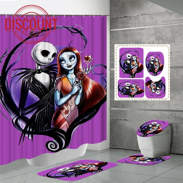 Doimck Nightmare Before Christmas Shower Curtains for Bathroom Sets