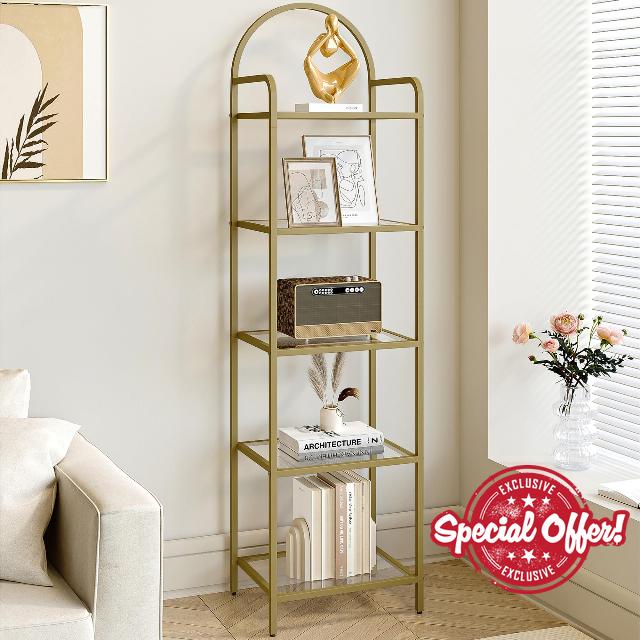 Hzuaneri 5 Tier Bookcase Bookshelf