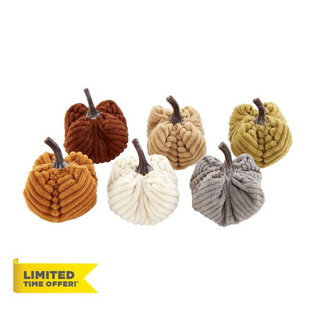 Mud Pie Corduroy Mini Pumpkin Vase Filler Set