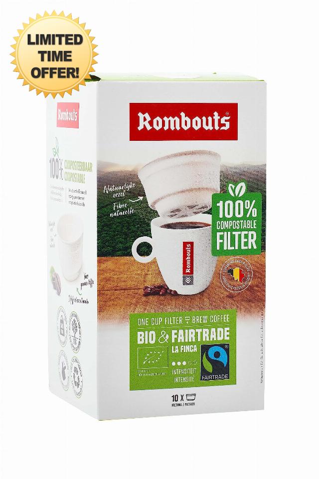 Rombouts Original Fairtrade compostable one Cup Filters Pack of 40 one Cup Filters