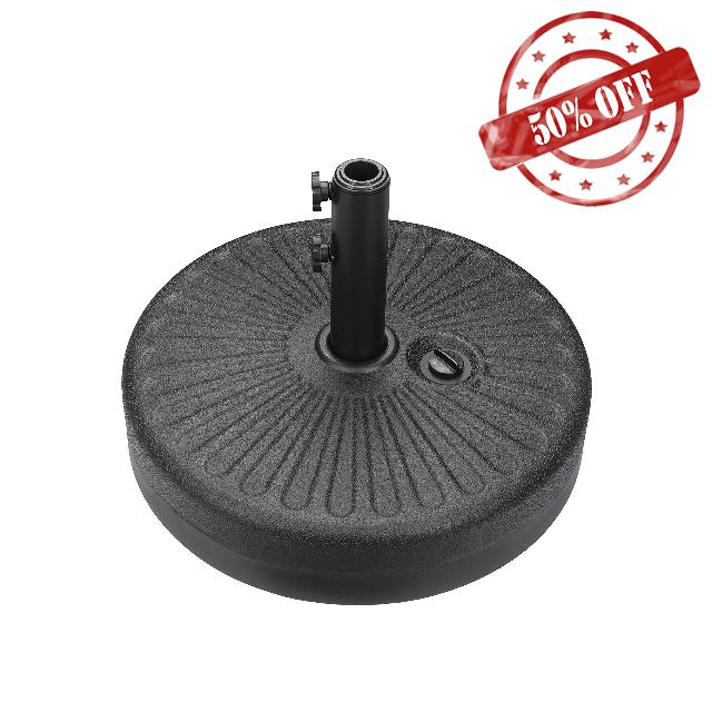 YSSOA 50lbs 20" Capacity Fillable Patio Umbrella Round Base Heavy Duty Market Stand for Outdoor Lawn