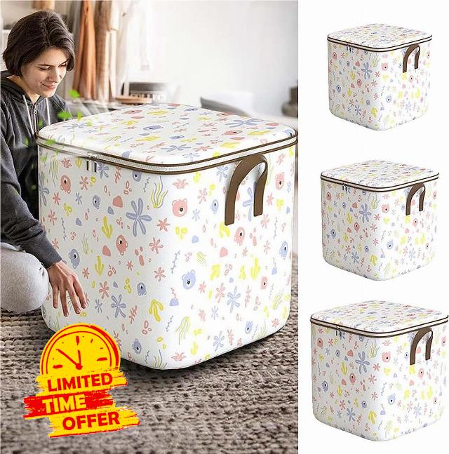 Lopunny Home Storage Bins Non-Woven Zipper Closet Organizers and Storage Box
