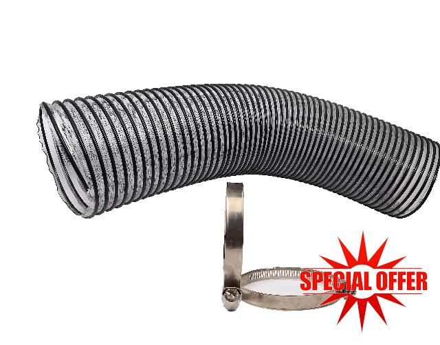 1set 65640 6"* 3' long Lawn Vacuum Hose with 2pcs clamp for Agri-Fab 45-0577