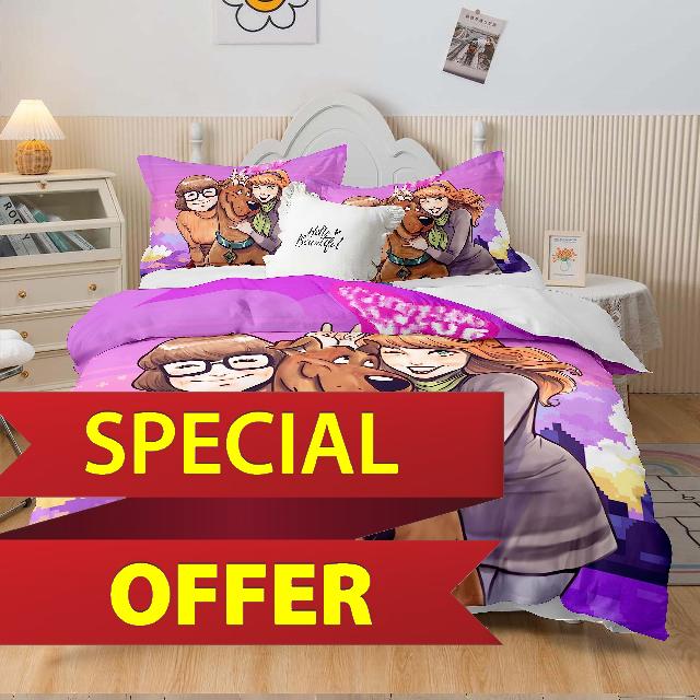 GREGG Anime Dog Bedding Set Cute Cartoon Bedroom Comforter Sets for Boys Girls (scb2