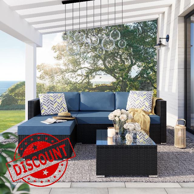 SUNLEI 3-Piece Patio Sectional Sofa