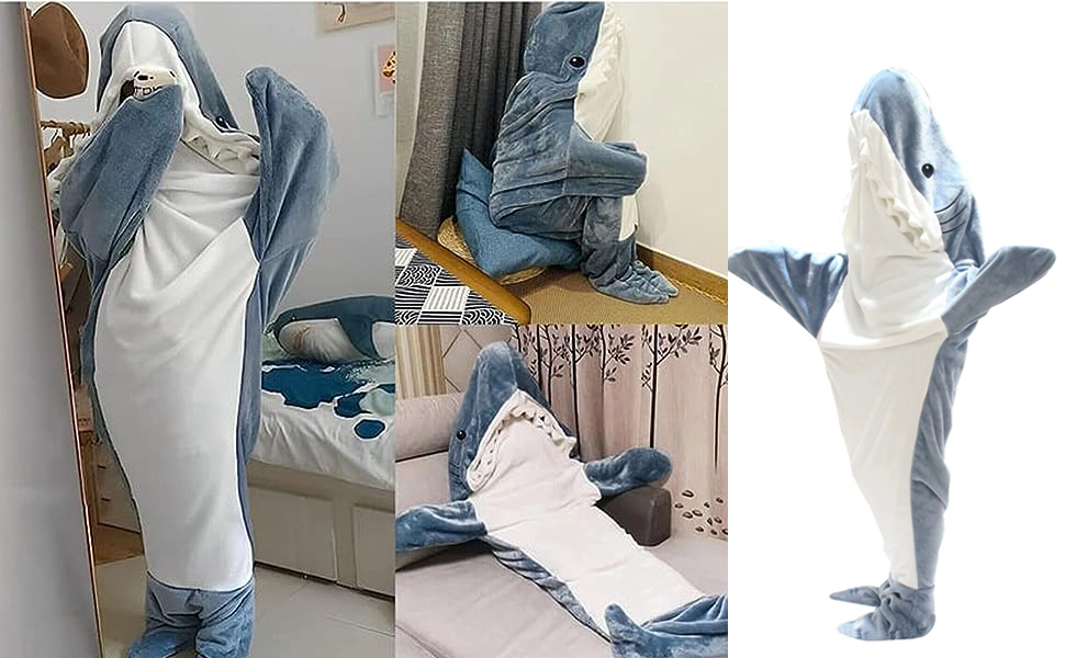 Shark Blanket Hoodie for Adults