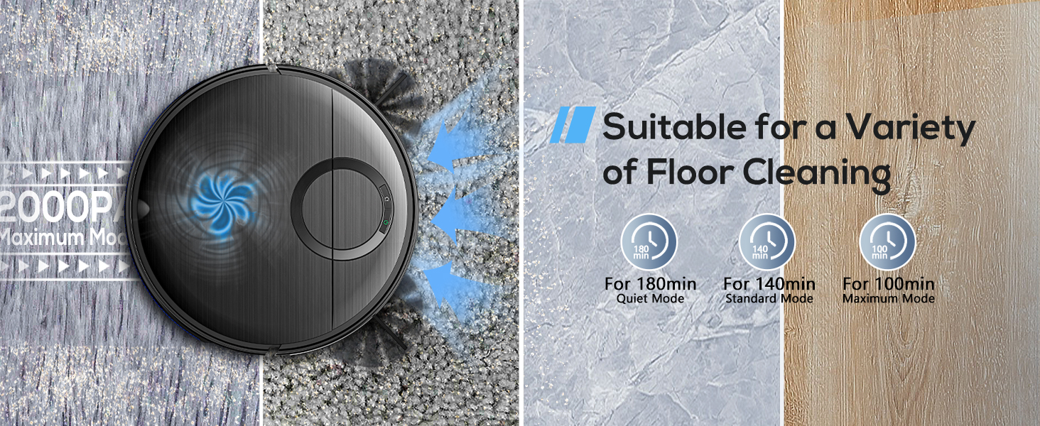 The T7S Robot Vacuum is suitable for a wide range of floors