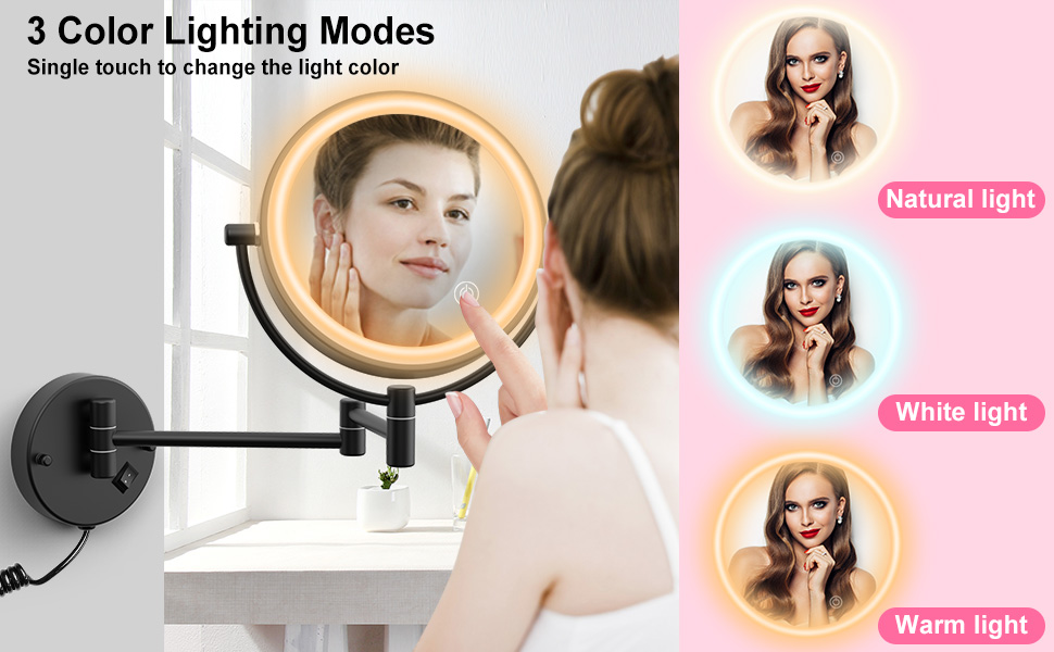 lighted makeup mirror wall mounted