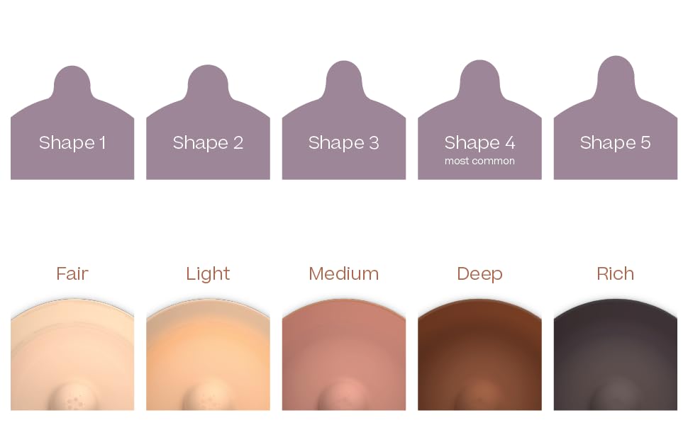 Emulait nipple shapes and colors