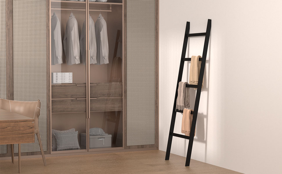 ladder shelf in living room