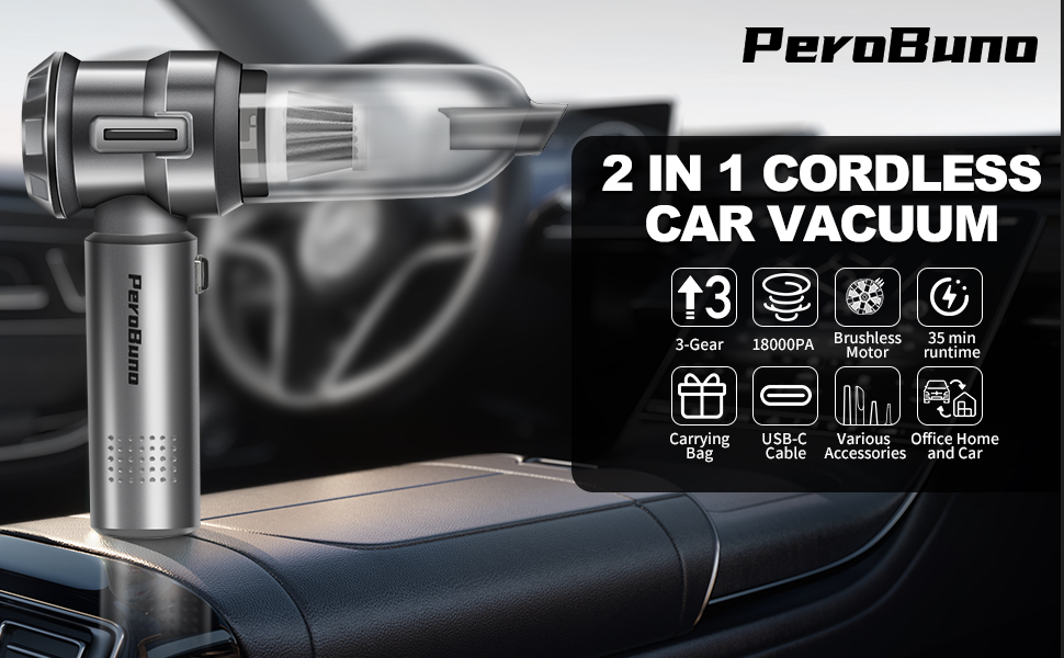 PeroBuno 2in1 cordless car vacuum