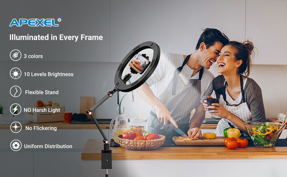 ring light with stand and phone holder