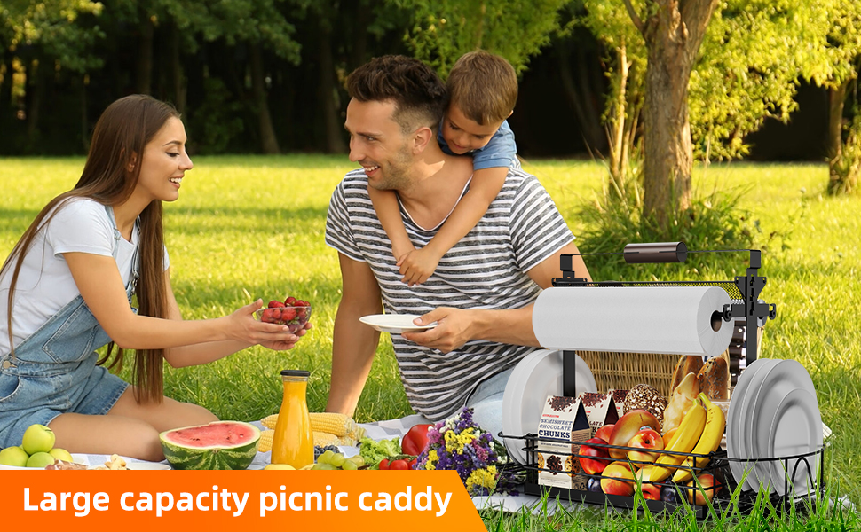 Picnic Caddy with Paper Towel Holder