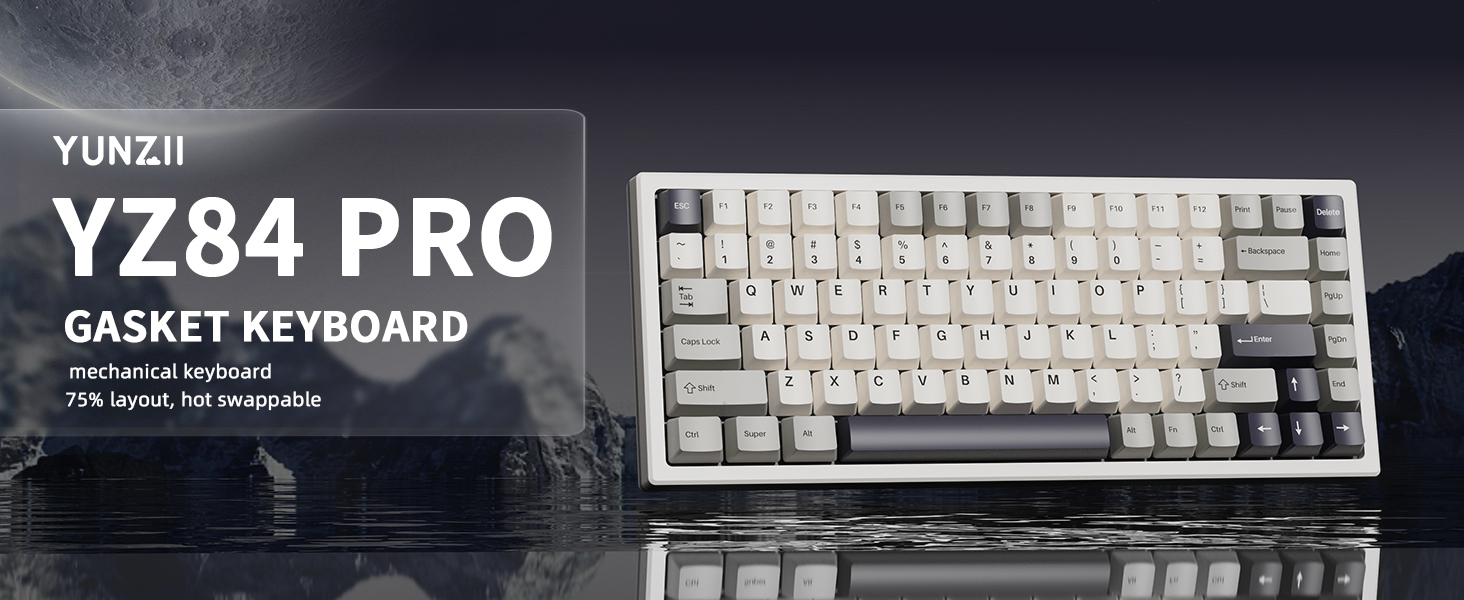 YUNZII YZ75 75% Hot Swappable Wireless Gaming Mechanical Keyboard