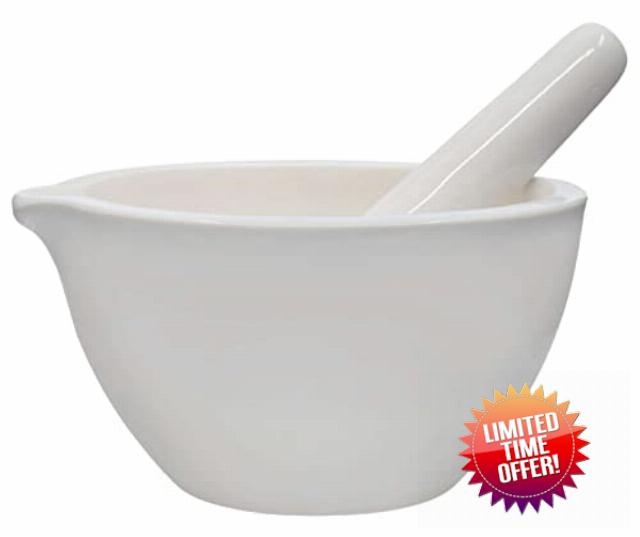 KJNS Porcelain Mortar & Pestle Set