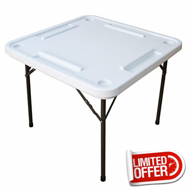 Nautical Beach Decor Dominos Game Table with Tile Racks & Drink Holder - Mesa de Domino