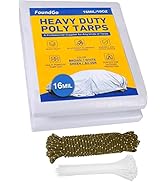 FoundGo Heavy Duty Tarps 16mil, Super Thick Tarp Cover Waterproof Poly Tarpaulin with Grommets UV...