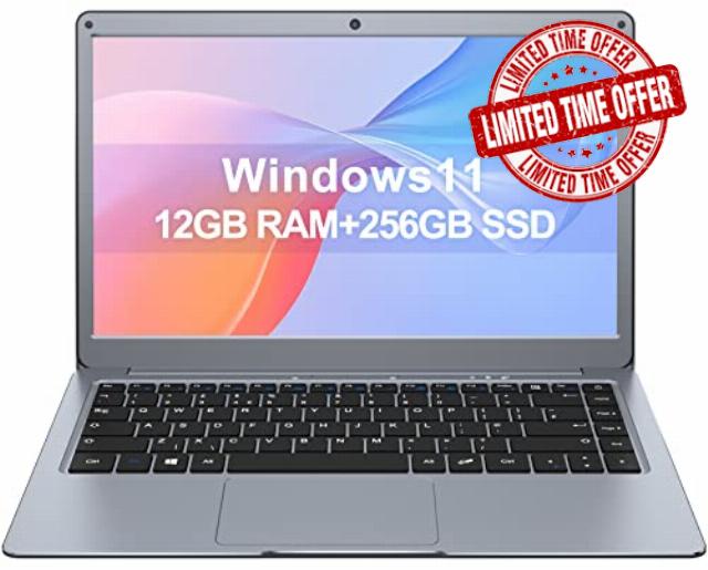 jumper Laptop 13.3" Full HD IPS Display -12GB RAM 256GB SSD - Intel Celeron 64bit Dual Core Processor - Windows 11 Home - Laptops Computer with HDMI