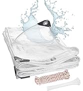 FoundGo 8'H x 7'W Vinyl Curtains for Patio 19oz, Outdoor Clear Vinyl Patio Enclosure,Heavy Duty C...