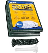 FoundGo Tarp Clear 8'x10' Heavy Duty Clear Tarps with Rustproof Gommets,Waterproof Greenhouse Tar...