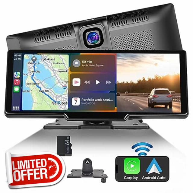 Wireless Carplay Android Auto Portable Car Stereo