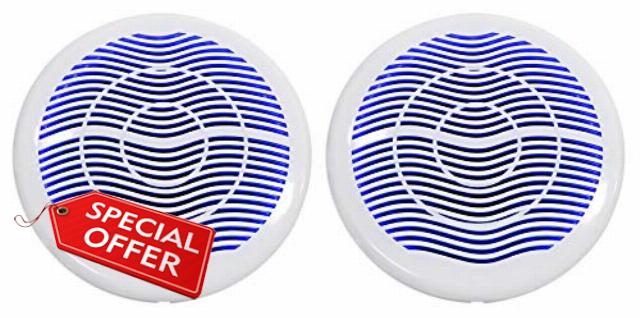 Rockville (2) MS10LW 10" 2400 Watt White Marine/Boat 10" Free Air Subwoofer with LED